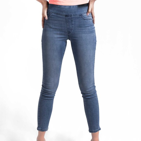 OLGYN Denim - OLGYN Women Stretch Medium Blue Denim Pull on Pant